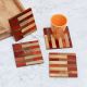 Red and Brown Wooden Coasters - Pack of 4